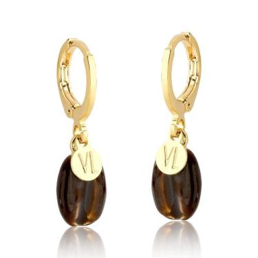 Imagem de Brincos Café com Grão Esmaltado Revestidos em Ouro - VL ACCESSOIRES