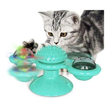 Imagem de Brinquedo Para Gato Interativo Gira Gira Moinho De Vento Brinquedo Gir