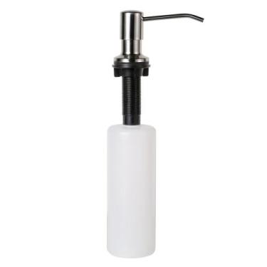 Imagem de Dosador Cromado Porta Sabonete Liquido Embutir p/ Bancada Cromada ARE-