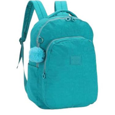 Imagem de Mochila De Costa Verde Com Chaveiro PomPom Up4You - MAXLOG