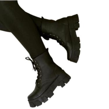 Imagem de Bota Coturno Feminino Tratorado Blogueira - Modativa Franca, 37, Preto