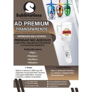 Imagem de 10 Folhas Adesivo Transparente Sublimação - Premium