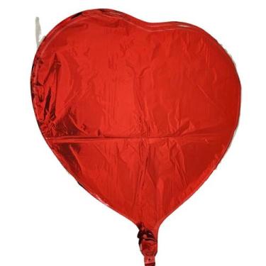 Imagem de balão coração vermelho metalizado 18" flutua com gás - sm decora