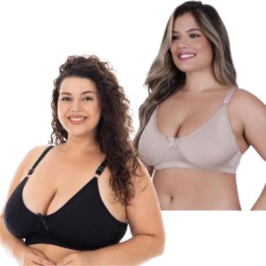 Imagem de Kit 2 Sutian Plus Size Reforçado Feminino Sem Bojo Alça Grossa Sustent