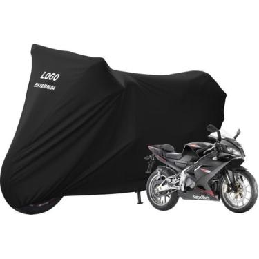 Imagem de Capa Protetora Para Moto Aprilia RS Com Logo - Mz, Preta