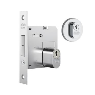 Imagem de Fechadura Externa 1006 P/ Porta De correr Cromado Stam Roseta Redonda