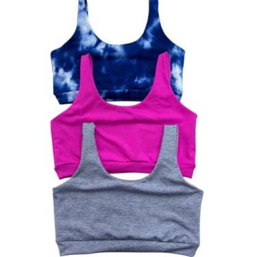 Imagem de Kit 3 Top Fitness Academia - FORÇA DO SOL, P, Sortidas