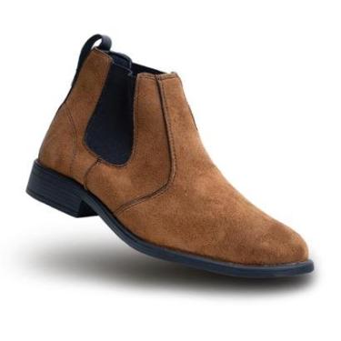 Imagem de Bota Masculina de Couro Camurça Legitimo Botina Sola Antiderrapante Confortável-Masculino