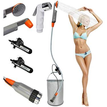 Imagem de RGA Chuveiro de Acampamento Portátil-Pulverizador de Água Portátil-Duas Baterias Recarregáveis 2200 Mah-Bomba de Água para Acampamento, Caminhadas, Viagens Ao Ar Livre, Chuveiro de Acampamento Duas Ba