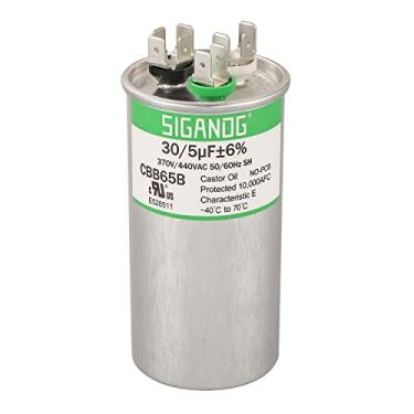 Imagem de SIGANDG 30 + 5 Mfd 30/5 Uf 370 Ou 440 Volts Cbb65B Capacitor para Funcionamento de Motor Ca, Condensador Reto Frio, Bomba de Calor, Ar Condicionado, Capacitor Hvac