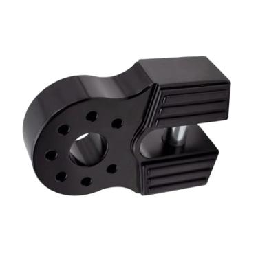 Imagem de JicSuXi Conector de gancho de arrasto resistente para montagem de manilha de guincho genérico, alumínio forte com proteção de borracha para SUV, pickup, ATV, Preto