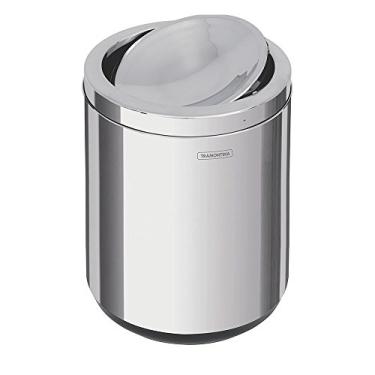 Imagem de Lixeira Basculante em Aço Inox com Base em Polipropileno 10 Litros, Tramontina, Inox
