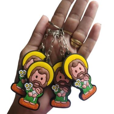 Imagem de Kit 10 Chaveiros De São José Emborrachado Baby - caf