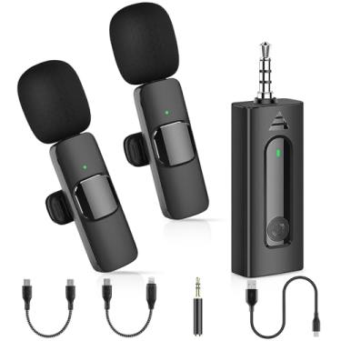Imagem de MAYBESTA Microfone De Lapela Sem Fio 4 Em 1 Para Iphone Android Phone - Mini Microfone De Lapela Para Gravação De Câmera De Pc - Microfones De Clipe Bluetooth Para Youtube Tiktok Podcast Vlogging St