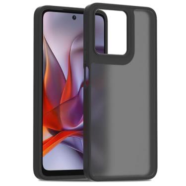 Imagem de Eiavike Capa de celular para Moto G 2025, [painel traseiro de policarbonato rígido + amortecedor de TPU macio] Capa de celular fina fosca translúcida para Motorola Moto G 5G 2025 (preta, Moto G 2025