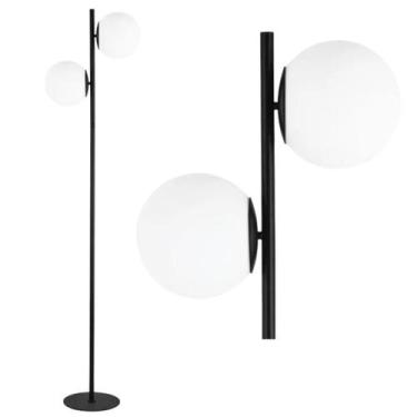 Imagem de Luminária de Chão 162cm Jabuticaba 2 Globos Vidro Pedestal Coluna Piso
