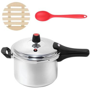 Imagem de Panela Pressão 4,5L Fechamento Externo + Descanso + Colher - Marcolar