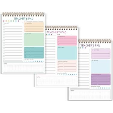 Imagem de Tuun Fuplan 3 Pack Teacher Notepad - Teacher To Do List Notepad, Spiral Checklist Notebook Organizer for Teachers Notes Task Appointment, Teacher Appreciation Gifts, 8'' x 11''