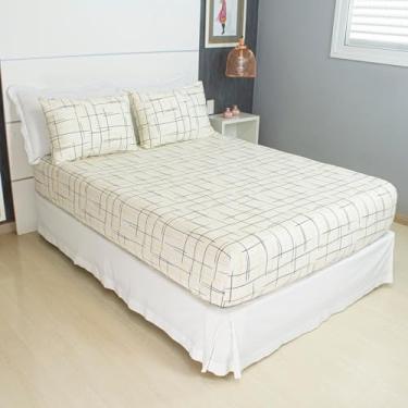 Imagem de Jogo de Lençol Cama Casal 3 Peças Estampado 100% Algodão com Elástico e Toque Macio Cozzilar (Modelo 12)
