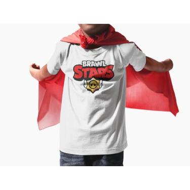 Imagem de Camiseta Infantil Algodão Personalizada Brawl Stars Gamer, Branco, 14