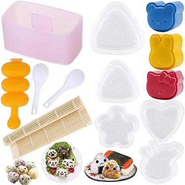 Imagem de Gpurplebud Conjunto de moldes Onigiri – 13 peças Spam Musubi Maker Press Molde de Bola de Arroz Tapete de Rolar Sushi Kit de Fazer Sushi para Almoço Bento e Casa DIY