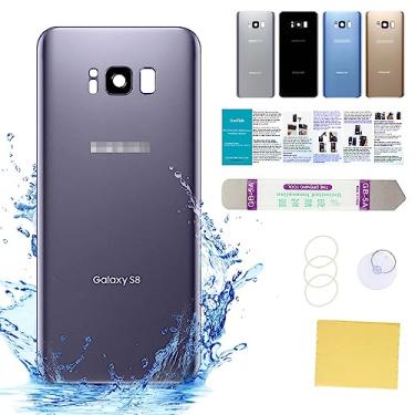 Imagem de UooFide Compatível com Samsung Galaxy S8 Capa de vidro traseira de substituição 5,8 polegadas SM-G950 Todas as operadoras com manual de instalação + kit de ferramentas de reparo (cinza orquídea)
