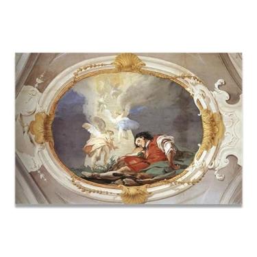 Imagem de Jacob's Dream Giovanni Battista Tiepolo Impressão em tela – Obra-prima rococó barroca, pintura escolar de Veneza, pintura a óleo decorativa para galeria doméstica 20 x 30 cm