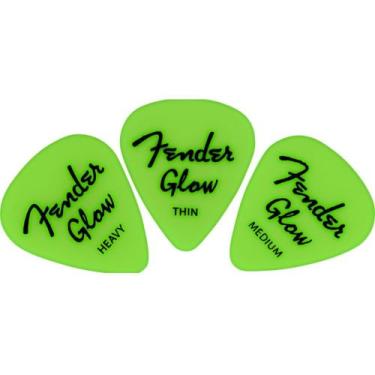 Imagem de Kit c/ 12 palhetas Fender Brilha no escuro Glow in the dark