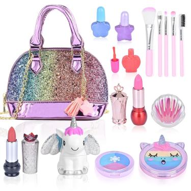 Imagem de Kit de maquiagem Aikmi com tema de unicórnio com bolsa para crianças de 3 a 12 anos G
