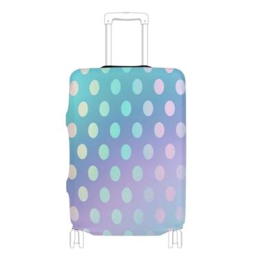 Imagem de Joisal Capa de terno cinza gradiente serve para identificador de bagagem de 45 a 81 cm, bolinhas degradê rosa verde, XL 29-32 in