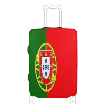 Imagem de Joisal Capa protetora de mala com bandeira da Somália, aprovada pela Tsa, ajuste de bagagem de 45 a 81 cm, itens essenciais de viagem de avião, Bandeira de Portugal, XL 29-32 in