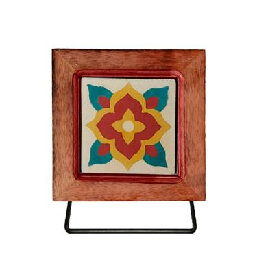 Imagem de Porta Toalha De Rosto Para Banheiro Rustico Artesanal Com Ladrilho Hidráulico Ladrilho K1