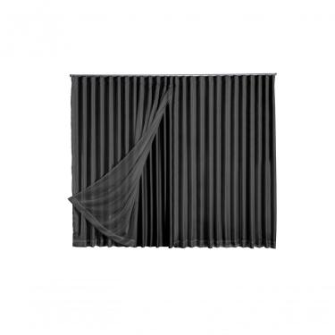 Imagem de Cortina Microfibra Com Voil 2,80x1,80 Para Trilho Duplo Preto