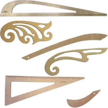 Imagem de Jogo Réguas Corte Costura Francesa Decotes Alfaiate - 06 Pçs - LAPIDAR