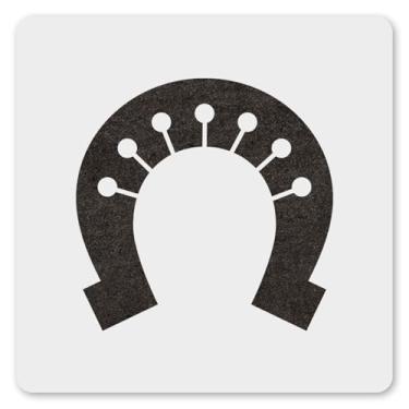 Imagem de MAGJUCHE Estêncil de ferradura de 30,5 cm, estêncil reutilizável de caubói de cavalo para pintura, artesanato faça você mesmo, decoração