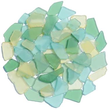 Imagem de QYGL Vidro marinho para artesanato - Peças de vidro marinho fosco de 400 ml - Enchimento de vaso e ornamento de aquário, suprimentos de artesanato DIY para arte, casamentos na praia e decoração de