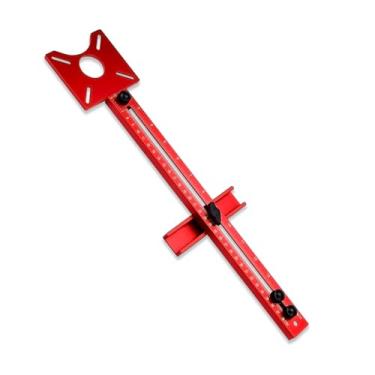 Imagem de BangBoom Suporte multifuncional 4 em 1 para fresa vermelha, gabarito de corte circular de liga de alumínio, guia de corte circular de ferramenta de roteador ajustável para marcenaria (convencional)