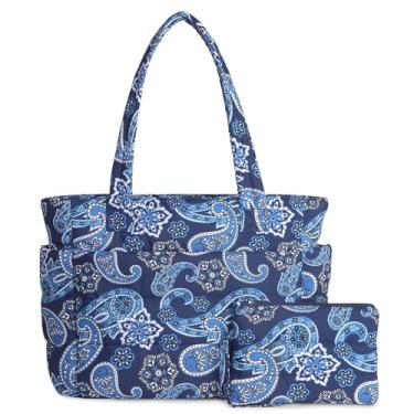 Imagem de TOPDesign Bolsa feminina acolchoada com compartimentos, bolsa de ombro acolchoada para trabalho, viagens, academia, Bandana, Medium