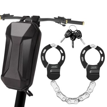 Imagem de JAGASOL Cadeado de scooter elétrico com bolsa, cadeado de corrente antifurto resistente com chave, acessórios para bicicleta, e-bike, bicicleta, motocicleta, scooter, feito de liga de zinco