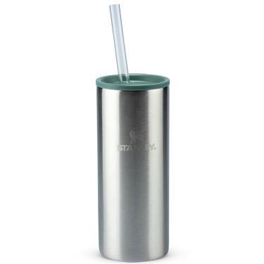 Imagem de Stanley - Can Cooler Slim com tampa e canudo, copo térmico de 296 ml para manter as bebidas em lata geladas, Stainless Steel