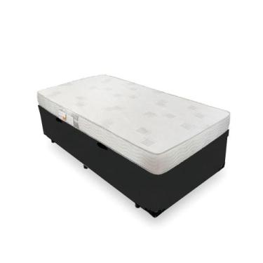Imagem de Cama Box Baú com Colchão de Espuma D23 Ortobom Light Liso Solteiro 88c