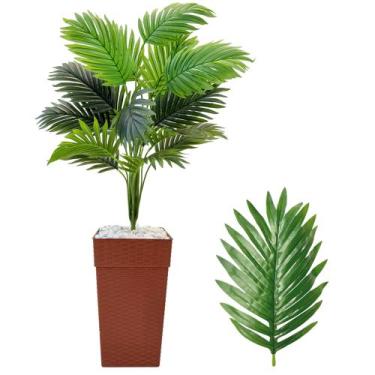 Imagem de Planta Palmeira Artificial com Vaso Cores Completo Pedra - FlorImp