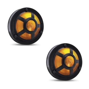 Imagem de 2 Lanterna Lateral Degrau Com Aro Tela Base Reta Gf0123am