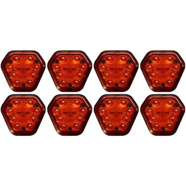 Imagem de Kit 8 Lanterna Lateral Traseira Meia-luz/freio 8 Led 12/24v