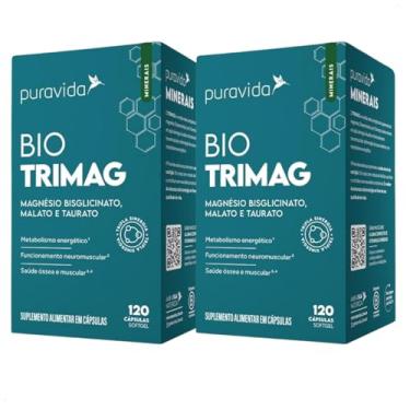 Imagem de KIT 2x Bio Trimag Puravida – Big Pack com 120 Cápsulas de Magnésio Quelato (Bisglicinato, Dimalato e Taurato)