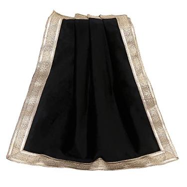 Imagem de INDIAN CONSIGNERS Pano de veludo preto com borda dourada brilhante, Aasan, Alter, Altar, Tarot Toalha de mesa quadrada sagrada