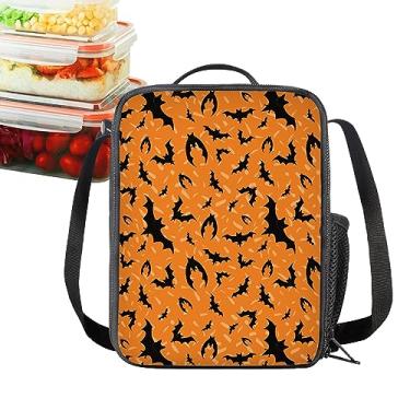 Imagem de Bolsa térmica de Halloween, lancheira com isolamento à prova d'água, fantasma, abóbora, aranha, morcego, lancheira com alça ajustável para piquenique, viagens Bairong