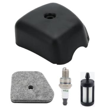 Imagem de NewJ's Tampa de filtro de ar adequada para Stihl FS90 FS90R FS110R FS130R FS87R FS90R FS87 FS100 FS110 FS130 aparador de escova Weedeater peças substitui 4180-140-1006 com 4180 120 1800 filtro de ar