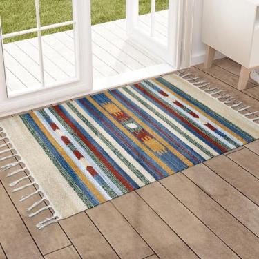 Imagem de 1 Tapete Capacho Kilim India 100% Algodão 50X70 M08 - Idealiza