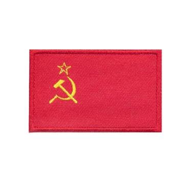Imagem de Ruoming Ruoming 1 PÇ Bandeira Nacional 1 Pç Remendos a Ferro, 8 x 5 cm, Adesivos Bordados para Roupas, Bolsas (União Soviética)